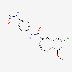 N-[4-(acetylamino)phenyl]-7-chloro-9-methoxy-1-benzoxepine-4-carboxamide
