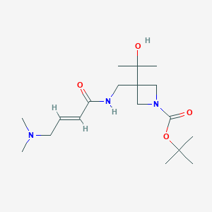 Tert-butyl 3-[[[(E)-4-(dimethylamino)but-2-enoyl]amino]methyl]-3-(2-hydroxypropan-2-yl)azetidine-1-carboxylate