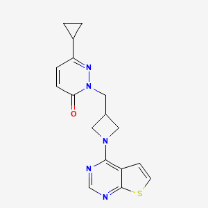 6-Cyclopropyl-2-[(1-{thieno[2,3-d]pyrimidin-4-yl}azetidin-3-yl)methyl]-2,3-dihydropyridazin-3-one