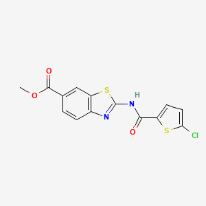 molecular formula C14H9ClN2O3S2 B2774133 Methyl 2-(5-chlorothiophene-2-carboxamido)benzo[d]thiazole-6-carboxylate CAS No. 888409-20-9