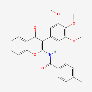 4-methyl-N-[4-oxo-3-(3,4,5-trimethoxyphenyl)chromen-2-yl]benzamide