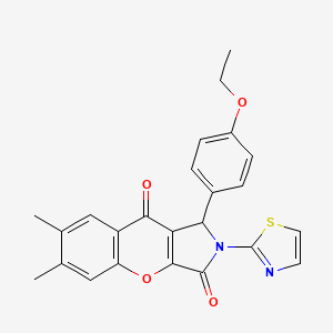 molecular formula C24H20N2O4S B2774142 1-(4-Ethoxyphenyl)-6,7-dimethyl-2-(thiazol-2-yl)-1,2-dihydrochromeno[2,3-c]pyrrole-3,9-dione CAS No. 632321-17-6
