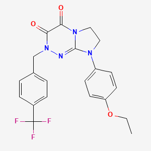 molecular formula C21H19F3N4O3 B2774145 8-(4-ethoxyphenyl)-2-(4-(trifluoromethyl)benzyl)-7,8-dihydroimidazo[2,1-c][1,2,4]triazine-3,4(2H,6H)-dione CAS No. 941960-03-8