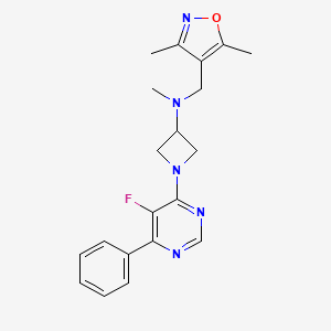 molecular formula C20H22FN5O B2774148 N-[(3,5-Dimethyl-1,2-oxazol-4-yl)methyl]-1-(5-fluoro-6-phenylpyrimidin-4-yl)-N-methylazetidin-3-amine CAS No. 2380034-21-7