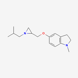 molecular formula C16H24N2O B2774152 1-Methyl-5-[[1-(2-methylpropyl)aziridin-2-yl]methoxy]-2,3-dihydroindole CAS No. 2411287-77-7