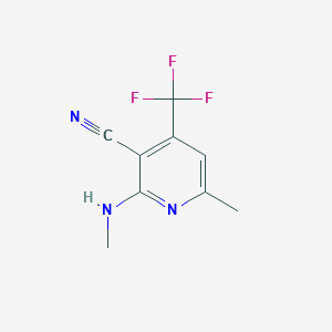 molecular formula C9H8F3N3 B2774157 6-Methyl-2-(methylamino)-4-(trifluoromethyl)pyridine-3-carbonitrile CAS No. 478049-79-5