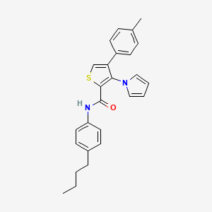 molecular formula C26H26N2OS B2774167 N-(4-butylphenyl)-4-(4-methylphenyl)-3-(1H-pyrrol-1-yl)thiophene-2-carboxamide CAS No. 1291855-58-7