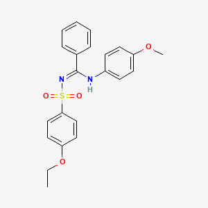 molecular formula C22H22N2O4S B2774173 N'-(4-ethoxyphenyl)sulfonyl-N-(4-methoxyphenyl)benzenecarboximidamide CAS No. 377770-14-4