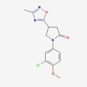 molecular formula C14H14ClN3O3 B2774177 1-(3-Chloro-4-methoxyphenyl)-4-(3-methyl-1,2,4-oxadiazol-5-yl)pyrrolidin-2-one CAS No. 1173025-75-6