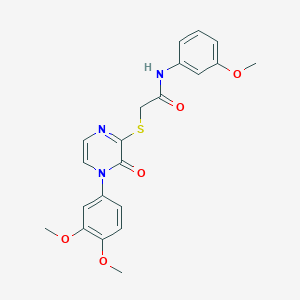 2-((4-(3,4-dimethoxyphenyl)-3-oxo-3,4-dihydropyrazin-2-yl)thio)-N-(3-methoxyphenyl)acetamide