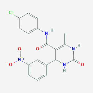 molecular formula C18H15ClN4O4 B2774180 N-(4-chlorophenyl)-6-methyl-4-(3-nitrophenyl)-2-oxo-1,2,3,4-tetrahydropyrimidine-5-carboxamide CAS No. 333768-01-7