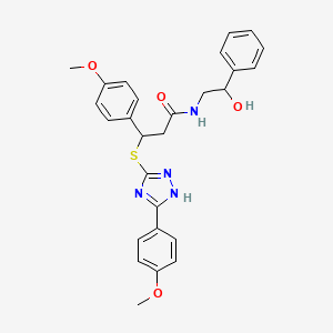 N-(2-hydroxy-2-phenylethyl)-3-(4-methoxyphenyl)-3-{[5-(4-methoxyphenyl)-4H-1,2,4-triazol-3-yl]sulfanyl}propanamide