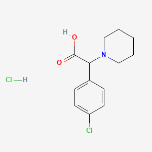 molecular formula C13H17Cl2NO2 B2774198 2-(4-Chlorophenyl)-2-(piperidin-1-yl)acetic acid hydrochloride CAS No. 1956309-34-4