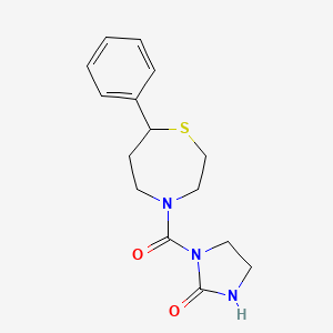 molecular formula C15H19N3O2S B2774207 1-(7-Phenyl-1,4-thiazepane-4-carbonyl)imidazolidin-2-one CAS No. 1797572-98-5