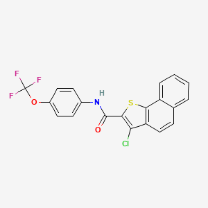 molecular formula C20H11ClF3NO2S B2774209 3-chloro-N-[4-(trifluoromethoxy)phenyl]benzo[g][1]benzothiole-2-carboxamide CAS No. 1024164-16-6