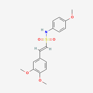 molecular formula C17H19NO5S B2774210 (E)-2-(3,4-二甲氧基苯基)-N-(4-甲氧基苯基)-1-乙烯磺酰胺 CAS No. 478067-31-1