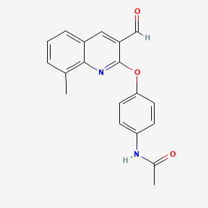 molecular formula C19H16N2O3 B2774212 N-[4-(3-formyl-8-methylquinolin-2-yl)oxyphenyl]acetamide CAS No. 851170-20-2