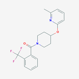 molecular formula C19H19F3N2O2 B2774215 (4-((6-甲基吡啶-2-基)氧基哌啶-1-基)(2-(三氟甲基)苯基)甲酮 CAS No. 1797147-10-4