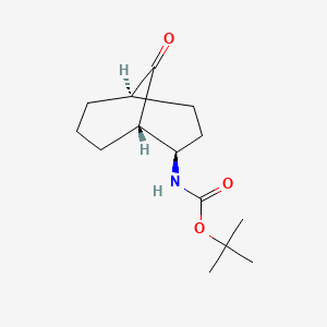 molecular formula C14H23NO3 B2774222 Tert-butyl N-[(1S,2R,5R)-9-oxo-2-bicyclo[3.3.1]nonanyl]carbamate CAS No. 2287247-20-3