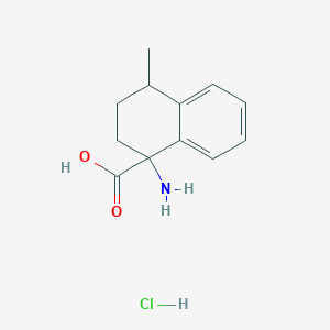 molecular formula C12H16ClNO2 B2774228 1-Amino-4-methyl-1,2,3,4-tetrahydronaphthalene-1-carboxylic acid hydrochloride CAS No. 2138568-13-3