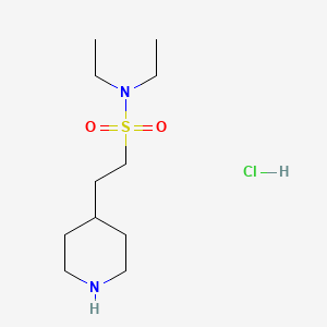 molecular formula C11H25ClN2O2S B2774235 N,N-diethyl-2-(piperidin-4-yl)ethane-1-sulfonamide hydrochloride CAS No. 1181458-29-6