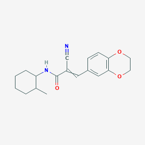 2-cyano-3-(2,3-dihydro-1,4-benzodioxin-6-yl)-N-(2-methylcyclohexyl)prop-2-enamide