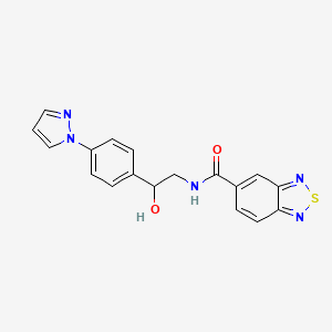 N-{2-hydroxy-2-[4-(1H-pyrazol-1-yl)phenyl]ethyl}-2,1,3-benzothiadiazole-5-carboxamide