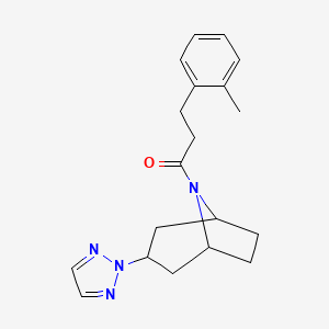 molecular formula C19H24N4O B2774241 1-((1R,5S)-3-(2H-1,2,3-triazol-2-yl)-8-azabicyclo[3.2.1]octan-8-yl)-3-(o-tolyl)propan-1-one CAS No. 2108362-91-8