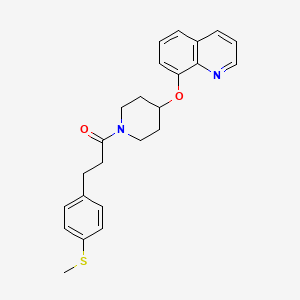 3-(4-(Methylthio)phenyl)-1-(4-(quinolin-8-yloxy)piperidin-1-yl)propan-1-one