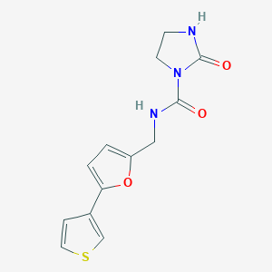 molecular formula C13H13N3O3S B2774246 2-氧代-1-((5-(噻吩-3-基)呋喃-2-基)甲基)咪唑烷-1-羧酰胺 CAS No. 2034595-64-5