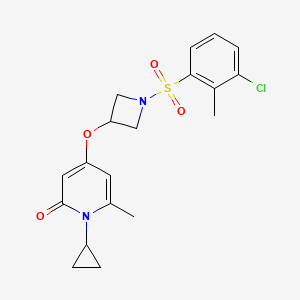 4-((1-((3-chloro-2-methylphenyl)sulfonyl)azetidin-3-yl)oxy)-1-cyclopropyl-6-methylpyridin-2(1H)-one