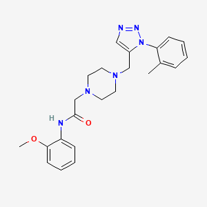 molecular formula C23H28N6O2 B2774251 N-(2-methoxyphenyl)-2-(4-{[1-(2-methylphenyl)-1H-1,2,3-triazol-5-yl]methyl}piperazin-1-yl)acetamide CAS No. 1421443-54-0