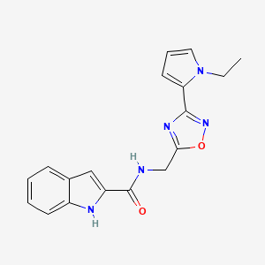 N-((3-(1-ethyl-1H-pyrrol-2-yl)-1,2,4-oxadiazol-5-yl)methyl)-1H-indole-2-carboxamide