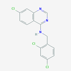 molecular formula C15H10Cl3N3 B2774254 7-氯-N-[(2,4-二氯苯基)甲基]喹唑啉-4-胺 CAS No. 477861-92-0