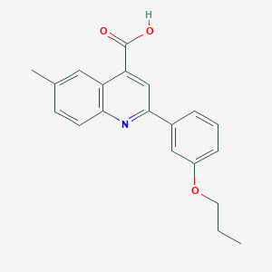 molecular formula C20H19NO3 B2774267 6-Methyl-2-(3-propoxyphenyl)quinoline-4-carboxylic acid CAS No. 438220-64-5