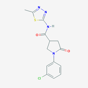 molecular formula C14H13ClN4O2S B277427 1-(3-chlorophenyl)-N-(5-methyl-1,3,4-thiadiazol-2-yl)-5-oxopyrrolidine-3-carboxamide 