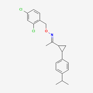 molecular formula C21H23Cl2NO B2774277 1-[2-(4-异丙基苯基)环丙基]-1-乙酮 O-(2,4-二氯苯甲基)肟 CAS No. 338392-35-1