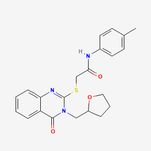 2-((4-oxo-3-((tetrahydrofuran-2-yl)methyl)-3,4-dihydroquinazolin-2-yl)thio)-N-(p-tolyl)acetamide