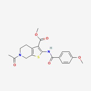 Methyl 6-acetyl-2-(4-methoxybenzamido)-4,5,6,7-tetrahydrothieno[2,3-c]pyridine-3-carboxylate