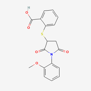 2-{[1-(2-Methoxyphenyl)-2,5-dioxopyrrolidin-3-yl]sulfanyl}benzoic acid