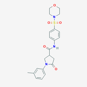 molecular formula C22H25N3O5S B277429 1-(3-methylphenyl)-N-[4-(morpholin-4-ylsulfonyl)phenyl]-5-oxopyrrolidine-3-carboxamide 