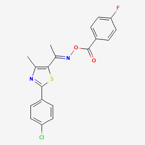 2-(4-Chlorophenyl)-5-{[(4-fluorobenzoyl)oxy]ethanimidoyl}-4-methyl-1,3-thiazole