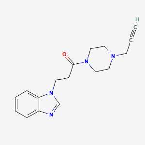 molecular formula C17H20N4O B2774317 3-(Benzimidazol-1-yl)-1-(4-prop-2-ynylpiperazin-1-yl)propan-1-one CAS No. 1385372-84-8