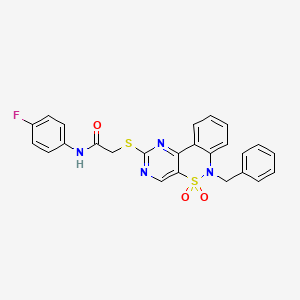 2-[(6-benzyl-5,5-dioxido-6H-pyrimido[5,4-c][2,1]benzothiazin-2-yl)thio]-N-(4-fluorophenyl)acetamide