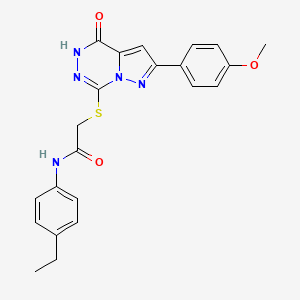 N-(4-ethylphenyl)-2-((8-(4-methoxyphenyl)-(oxo)dihydropyrazolo[1,5-d][1,2,4]triazin-2-yl)thio)acetamide