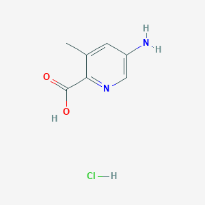 molecular formula C7H9ClN2O2 B2774330 5-Amino-3-methylpyridine-2-carboxylic acid;hydrochloride CAS No. 2248352-52-3