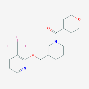 Oxan-4-yl-[3-[[3-(trifluoromethyl)pyridin-2-yl]oxymethyl]piperidin-1-yl]methanone