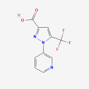 molecular formula C10H6F3N3O2 B2774355 1-(Pyridin-3-yl)-5-(trifluoromethyl)-1H-pyrazole-3-carboxylic acid CAS No. 2138176-43-7