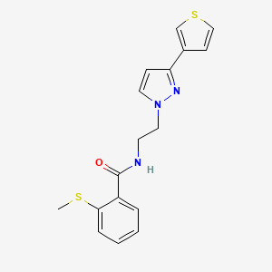 2-(methylthio)-N-(2-(3-(thiophen-3-yl)-1H-pyrazol-1-yl)ethyl)benzamide