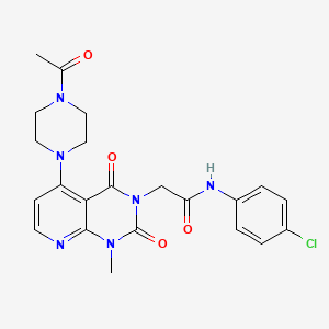 molecular formula C22H23ClN6O4 B2774357 2-(5-(4-acetylpiperazin-1-yl)-1-methyl-2,4-dioxo-1,2-dihydropyrido[2,3-d]pyrimidin-3(4H)-yl)-N-(4-chlorophenyl)acetamide CAS No. 1021026-23-2